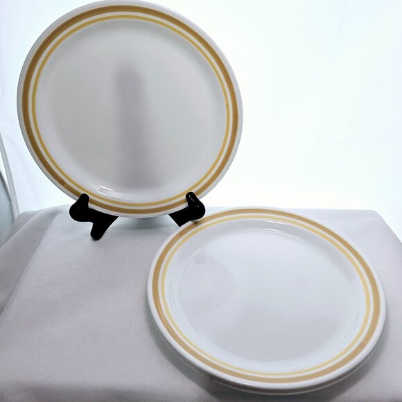 Corelle Almond Appetizer Salad Plates 8" set-4 Corning tan gold retro dishes - Picture 4 of 11
